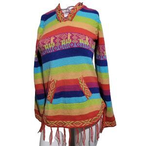 Arte Inka Berfass Alpaca XS,S junior knit sweater pullover youth hoodie rainbow